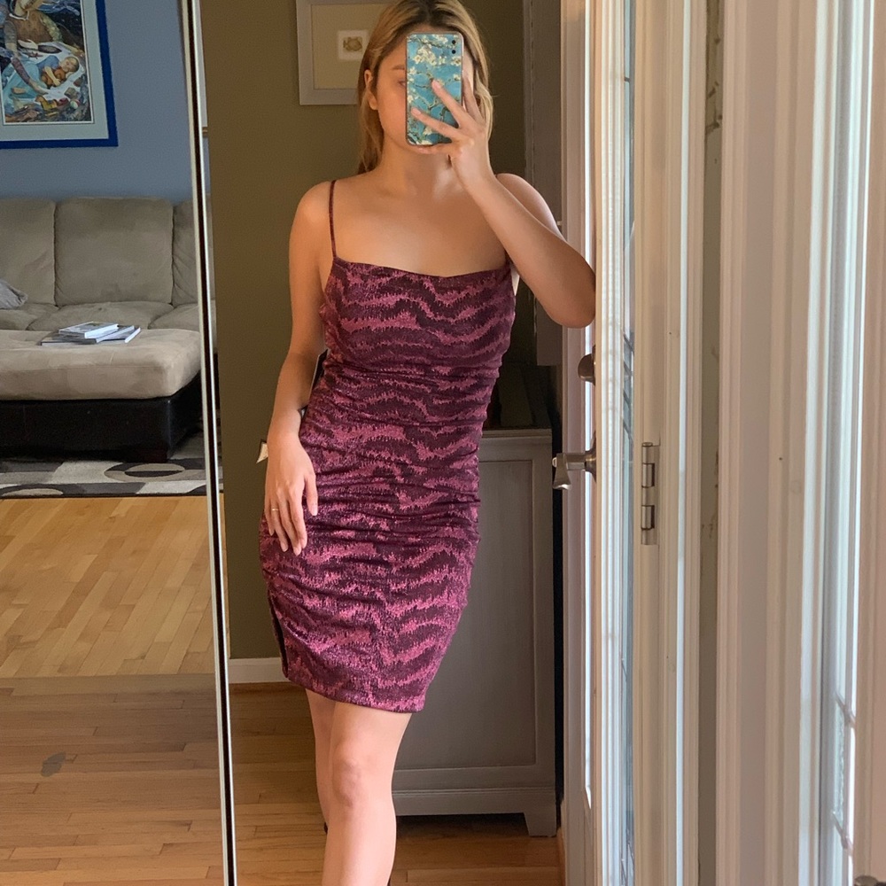 Glitter Mini square neck dress